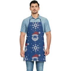 Santa Clauses Wallpaper Kitchen Apron by artworkshop