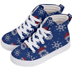 Santa Clauses Wallpaper Kids  Hi-top Skate Sneakers by artworkshop