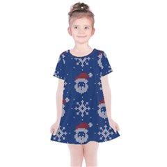 Santa Clauses Wallpaper Kids  Simple Cotton Dress by artworkshop