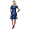 Santa Clauses Wallpaper Cap Sleeve Velour Dress  View2