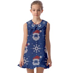 Santa Clauses Wallpaper Kids  Pilgrim Collar Ruffle Hem Dress by artworkshop