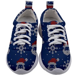 Santa Clauses Wallpaper Kids Athletic Shoes by artworkshop