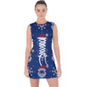 Santa Clauses Wallpaper Lace Up Front Bodycon Dress View1