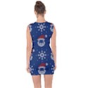 Santa Clauses Wallpaper Lace Up Front Bodycon Dress View2