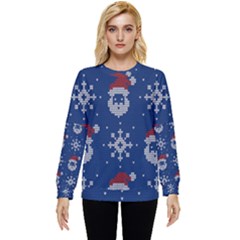 Santa Clauses Wallpaper Hidden Pocket Sweatshirt by artworkshop