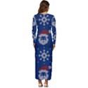 Santa Clauses Wallpaper Long Sleeve Longline Maxi Dress View4