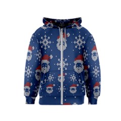 Santa Clauses Wallpaper Kids  Zipper Hoodie by artworkshop