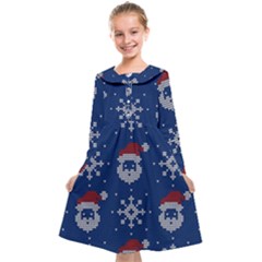 Santa Clauses Wallpaper Kids  Midi Sailor Dress by artworkshop