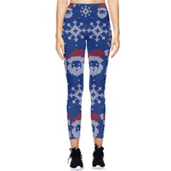 Santa Clauses Wallpaper Pocket Leggings  by artworkshop