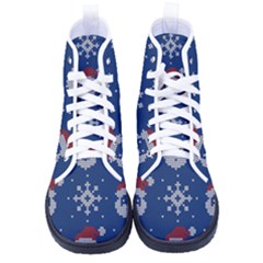 Santa Clauses Wallpaper Kid s High-top Canvas Sneakers