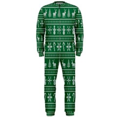 Wallpaper Ugly Sweater Backgrounds Christmas Onepiece Jumpsuit (men) by artworkshop