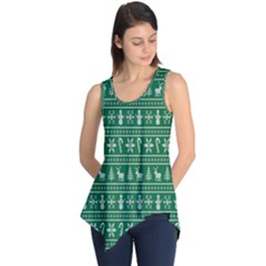 Wallpaper Ugly Sweater Backgrounds Christmas Sleeveless Tunic by artworkshop