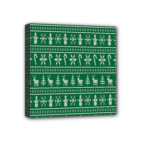 Wallpaper Ugly Sweater Backgrounds Christmas Mini Canvas 4  X 4  (stretched) by artworkshop