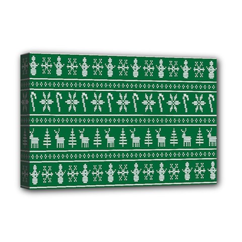 Wallpaper Ugly Sweater Backgrounds Christmas Deluxe Canvas 18  X 12  (stretched)