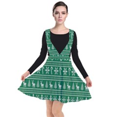 Wallpaper Ugly Sweater Backgrounds Christmas Plunge Pinafore Dress by artworkshop