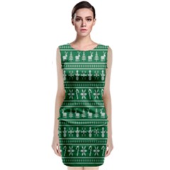 Wallpaper Ugly Sweater Backgrounds Christmas Classic Sleeveless Midi Dress by artworkshop