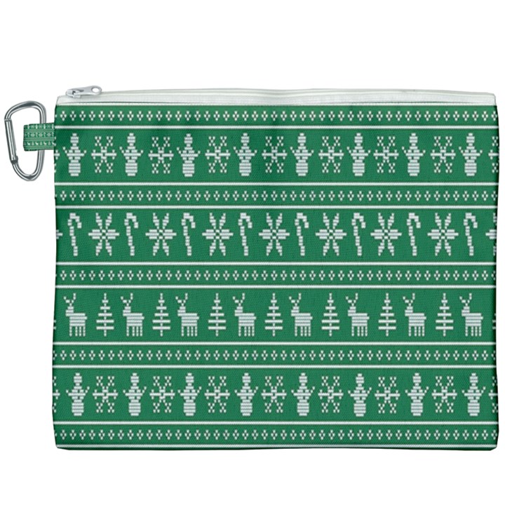 Wallpaper Ugly Sweater Backgrounds Christmas Canvas Cosmetic Bag (XXXL)