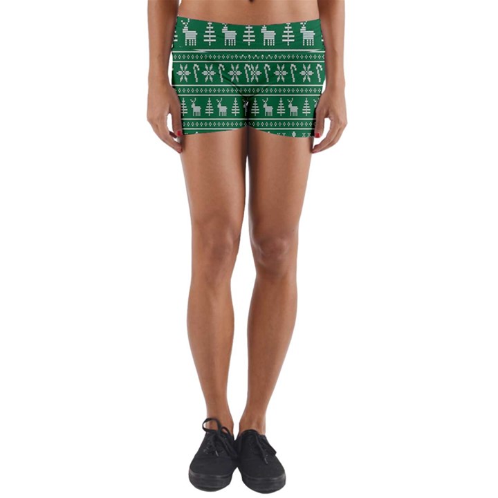 Wallpaper Ugly Sweater Backgrounds Christmas Yoga Shorts