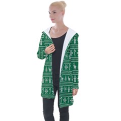 Wallpaper Ugly Sweater Backgrounds Christmas Longline Hooded Cardigan by artworkshop