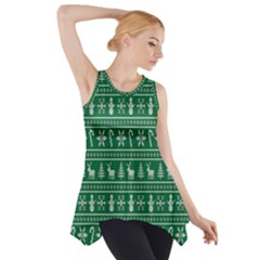 Wallpaper Ugly Sweater Backgrounds Christmas Side Drop Tank Tunic by artworkshop