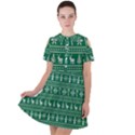 Wallpaper Ugly Sweater Backgrounds Christmas Short Sleeve Shoulder Cut Out Dress  View1