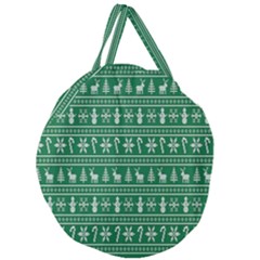 Wallpaper Ugly Sweater Backgrounds Christmas Giant Round Zipper Tote by artworkshop