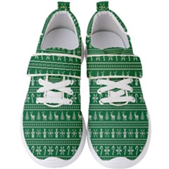 Wallpaper Ugly Sweater Backgrounds Christmas Men s Velcro Strap Shoes by artworkshop