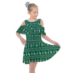 Wallpaper Ugly Sweater Backgrounds Christmas Kids  Shoulder Cutout Chiffon Dress by artworkshop