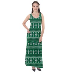 Wallpaper Ugly Sweater Backgrounds Christmas Sleeveless Velour Maxi Dress