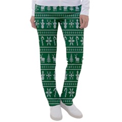 Wallpaper Ugly Sweater Backgrounds Christmas Women s Casual Pants by artworkshop