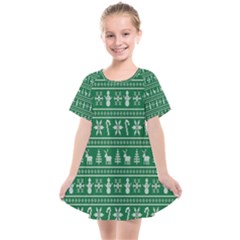 Wallpaper Ugly Sweater Backgrounds Christmas Kids  Smock Dress by artworkshop