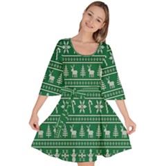 Wallpaper Ugly Sweater Backgrounds Christmas Velour Kimono Dress by artworkshop