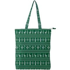 Wallpaper Ugly Sweater Backgrounds Christmas Double Zip Up Tote Bag by artworkshop