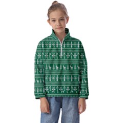 Wallpaper Ugly Sweater Backgrounds Christmas Kids  Half Zip Hoodie by artworkshop