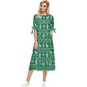 Wallpaper Ugly Sweater Backgrounds Christmas Bow Sleeve Chiffon Midi Dress View1