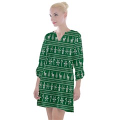 Wallpaper Ugly Sweater Backgrounds Christmas Open Neck Shift Dress by artworkshop