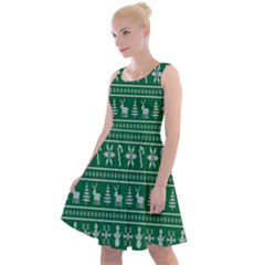 Wallpaper Ugly Sweater Backgrounds Christmas Knee Length Skater Dress