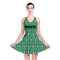 Wallpaper Ugly Sweater Backgrounds Christmas Reversible Skater Dress by artworkshop