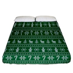 Wallpaper Ugly Sweater Backgrounds Christmas Fitted Sheet (california King Size) by artworkshop