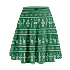 Wallpaper Ugly Sweater Backgrounds Christmas High Waist Skirt by artworkshop