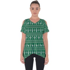 Wallpaper Ugly Sweater Backgrounds Christmas Cut Out Side Drop T-shirt by artworkshop