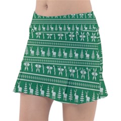 Wallpaper Ugly Sweater Backgrounds Christmas Classic Tennis Skirt by artworkshop