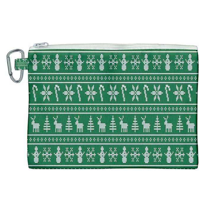 Wallpaper Ugly Sweater Backgrounds Christmas Canvas Cosmetic Bag (XL)