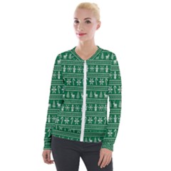 Wallpaper Ugly Sweater Backgrounds Christmas Velvet Zip Up Jacket by artworkshop