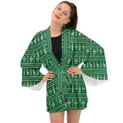 Wallpaper Ugly Sweater Backgrounds Christmas Long Sleeve Kimono