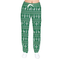 Wallpaper Ugly Sweater Backgrounds Christmas Women Velvet Drawstring Pants by artworkshop