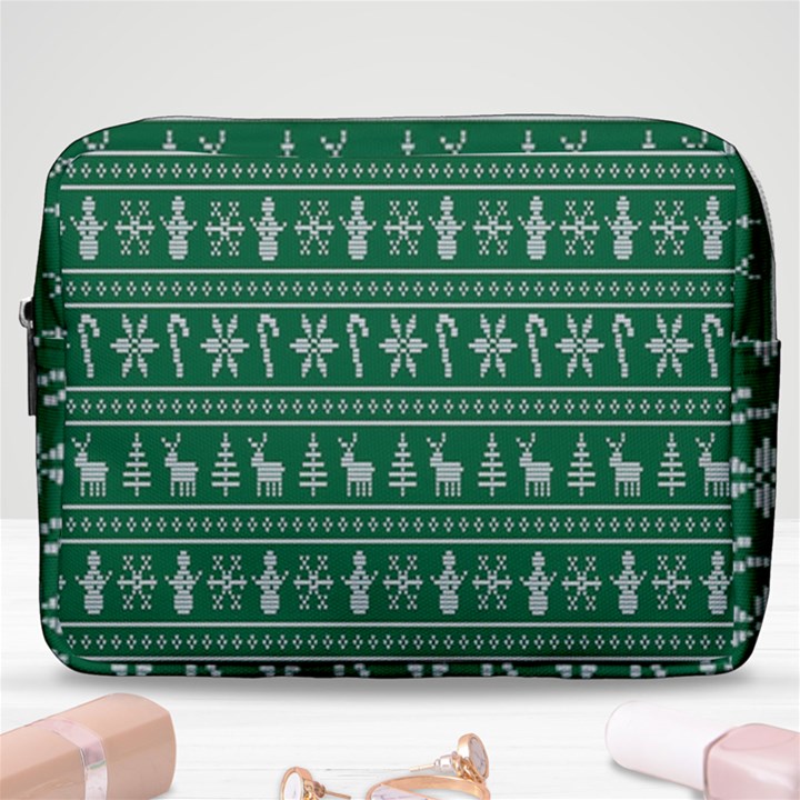 Wallpaper Ugly Sweater Backgrounds Christmas Make Up Pouch (Large)