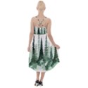 Tree Watercolor Painting Pine Forest High-Low Halter Chiffon Dress  View2