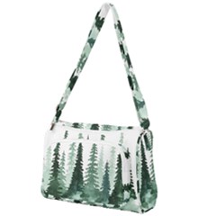 Tree Watercolor Painting Pine Forest Front Pocket Crossbody Bag by Hannah976