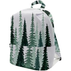 Tree Watercolor Painting Pine Forest Zip Up Backpack by Hannah976